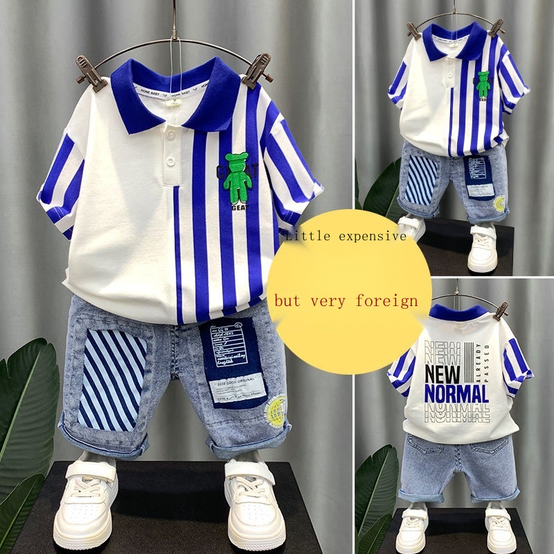 Bộ Đồ Polo Thời Trang Mùa Hè Hàn Quốc Dành Cho Bé Trai