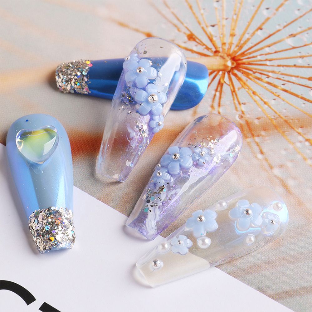 [Hàng mới về] Phụ kiện hạt acrylic màu loang trang trí làm đẹp móng thời trang cho nữ