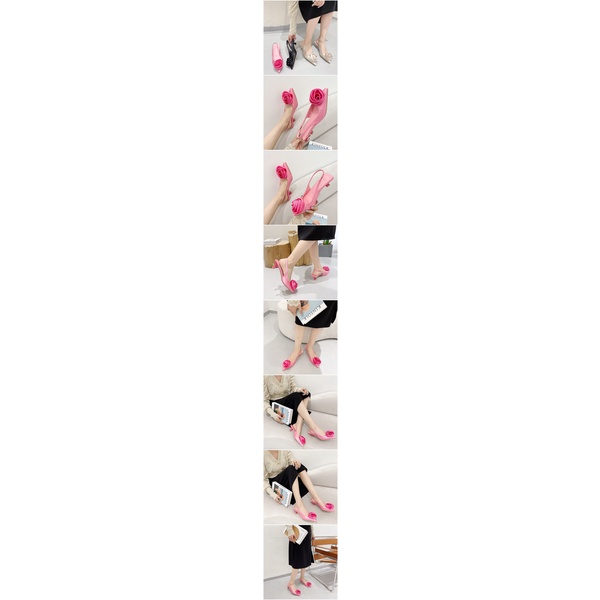 Giày Cao Gót 1.18 Inch Mũi Nhọn Họa Tiết Hoa Hồng Nổi Tiếng Thời Trang Cho Nữ