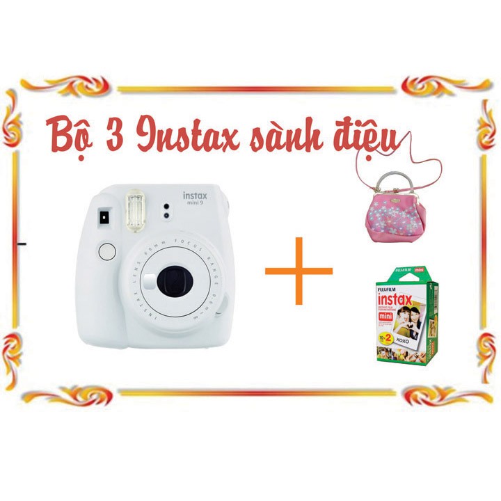 Combo Máy ảnh chụp lấy liền Fujifilm Instax mini 9 + túi xách Instax - Tặng kèm 10 tấm Film Fujifilm Instax mini 9