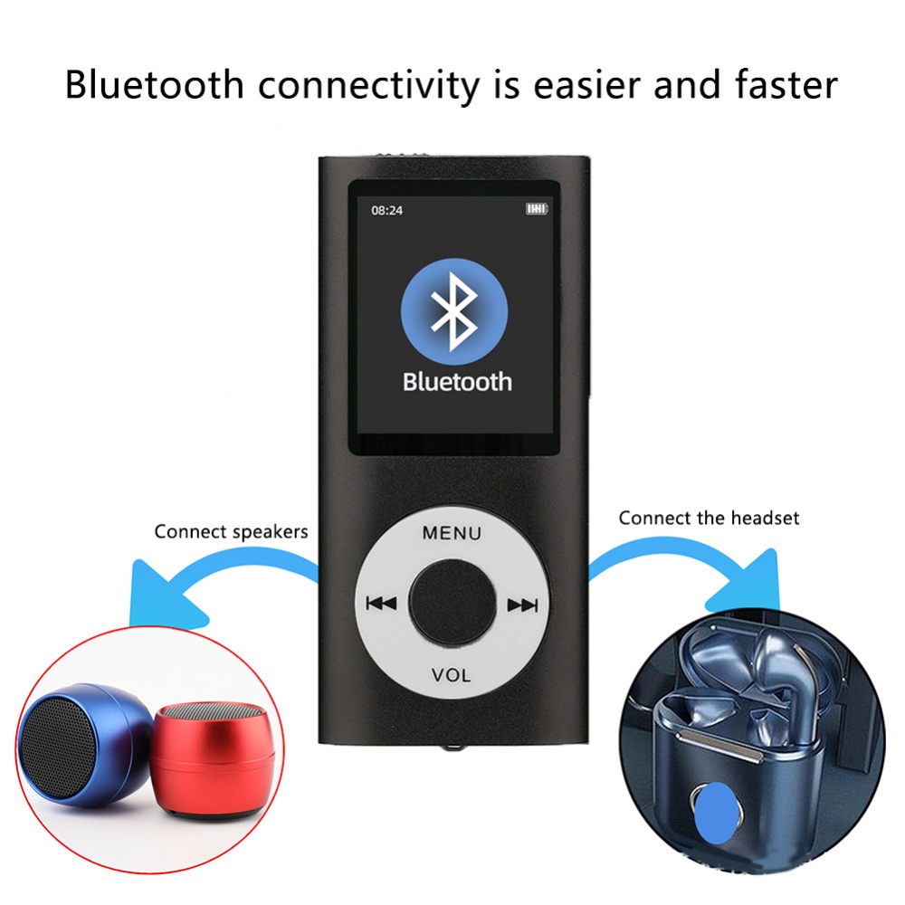 Máy Nghe Nhạc MP3 Mini Kết Nối Bluetooth Không Dây