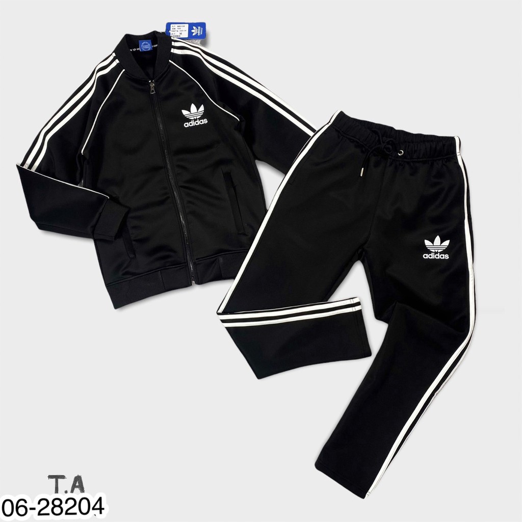 Bộ nỉ Adidas áo dáng bomber quần ống xuông,bo chun_Bộ nỉ thể thao nam