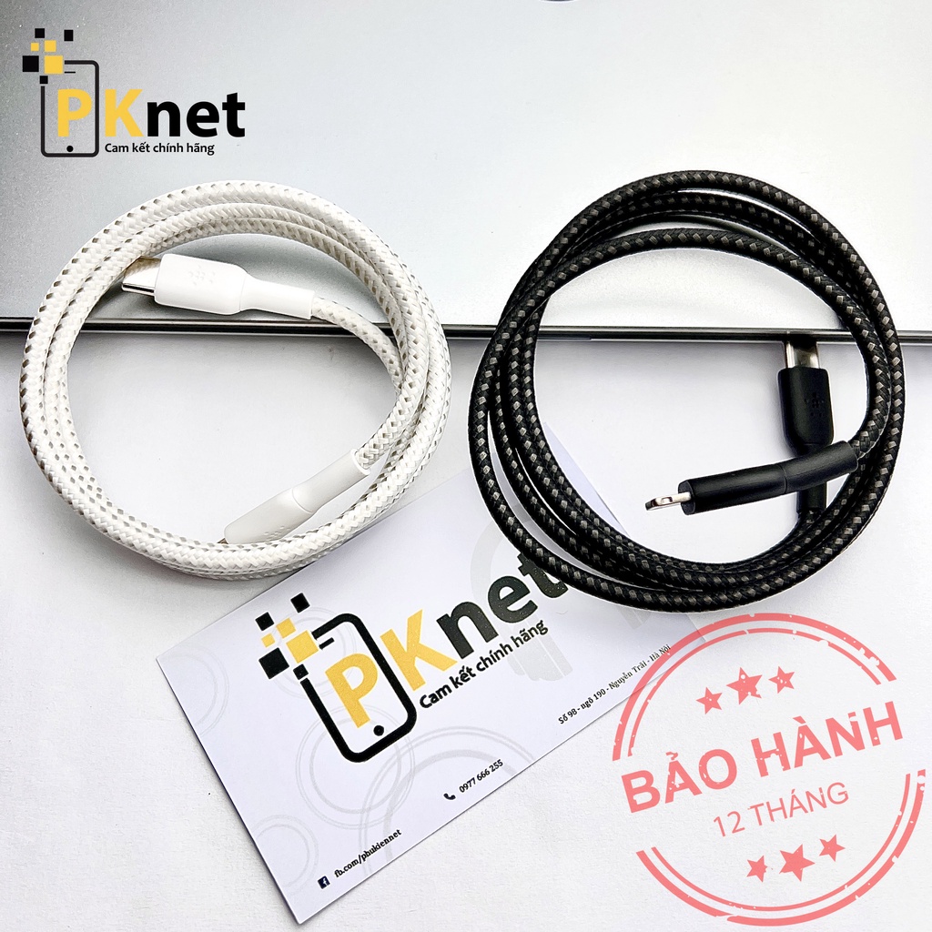 Cáp sạc nhanh BELKIN 30W C to CAA004[NOBOX]cáp dù siêu bền bỉ[Chuẩn MFi,bảo hảnh 12 tháng]