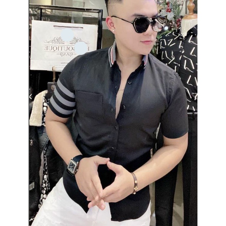 ÁO SƠ MI NAM THÊU HỌA TIẾT PHỐI SỌC SIÊU PHẨM BOM TẤN SHOP trangmon68 | BigBuy360 - bigbuy360.vn