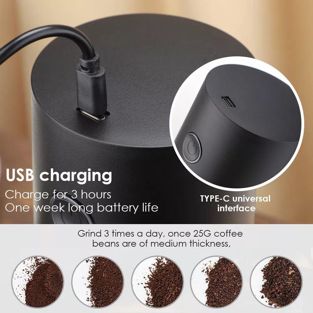 Máy Xay Cà Phê Mini Sạc USB Type-C Tiện Dụng