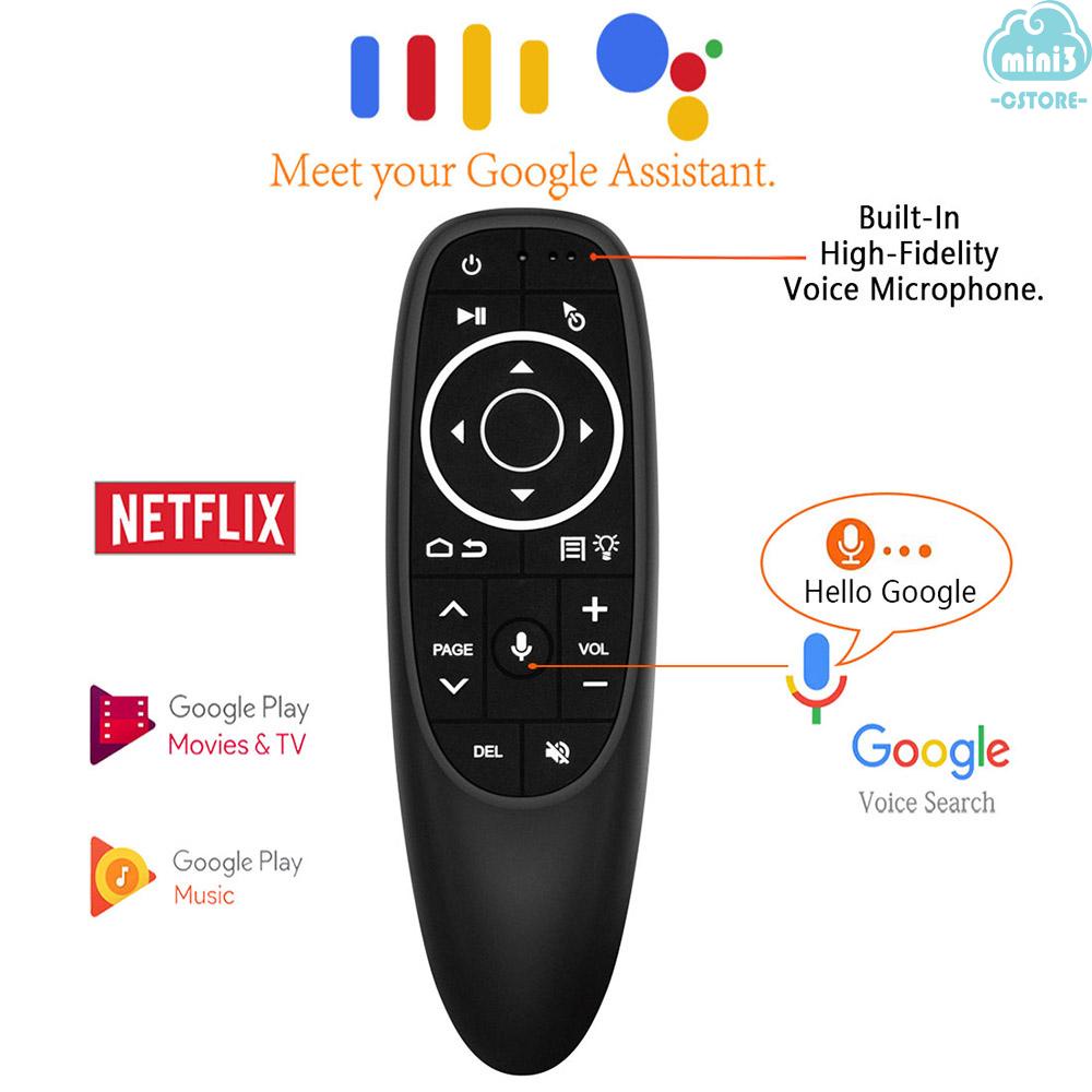 (V06) G10S PRO 2.4G Air Mouse Wireless Handheld Remote Control with USB Receiver Gyroscope Voice Control LED Backlight for Smart TV Box Projector