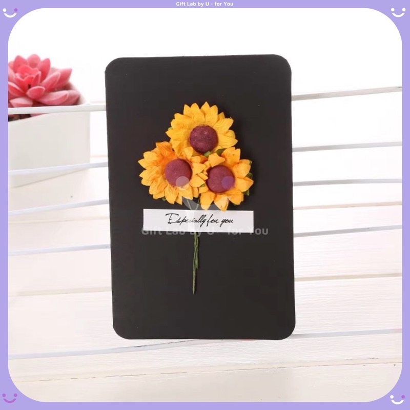 Thiệp hoa khô giấy Kraft cao cấp chúc ngày lễ, sinh nhật, kỉ niệm đặc biệt