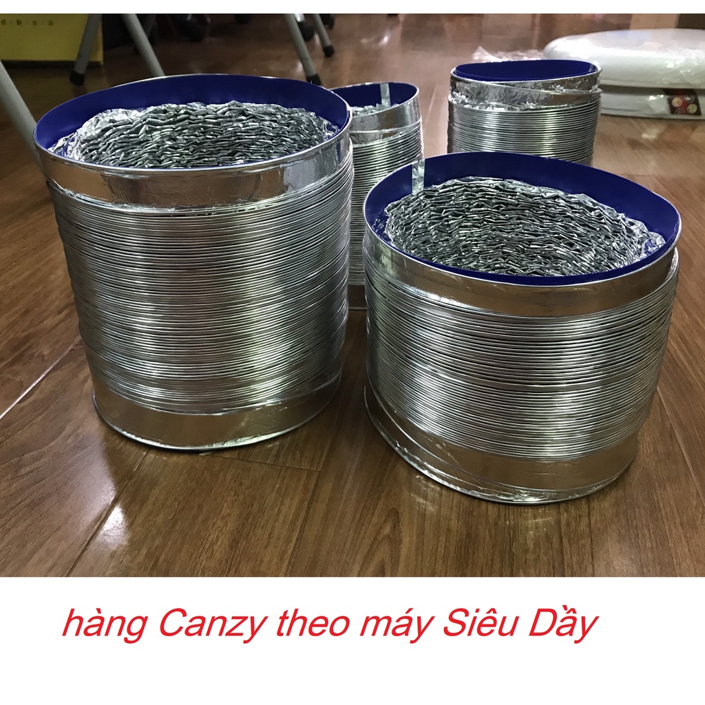 Ống thông gió bạc mềm theo Máy hút mùi Canzy - ống nhôm tròn nhún sun lõi thép, thoát khi Giá nắp ống
