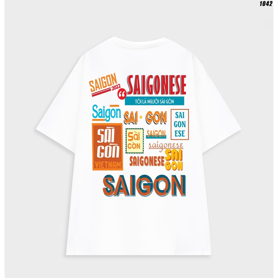 Áo thun unisex form rộng tay lỡ SAIGONESE 1042 HY KOREA