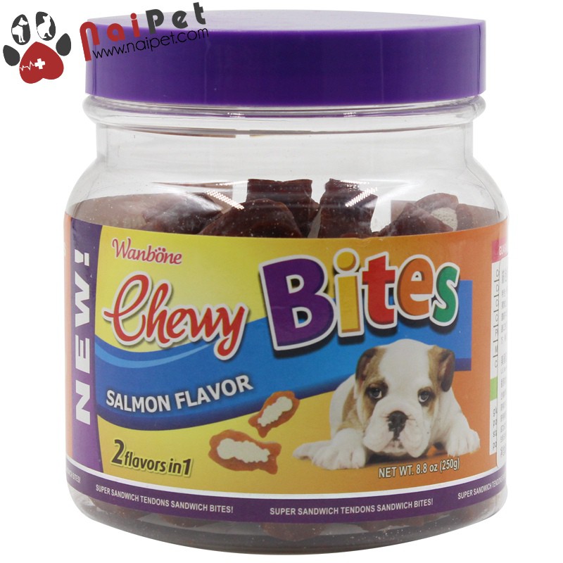 Đồ Ăn Vặt Xương Gặm Sạch Răng Thơm Miệng Vị Cá Hồi Sữa Chewy Bites 25g