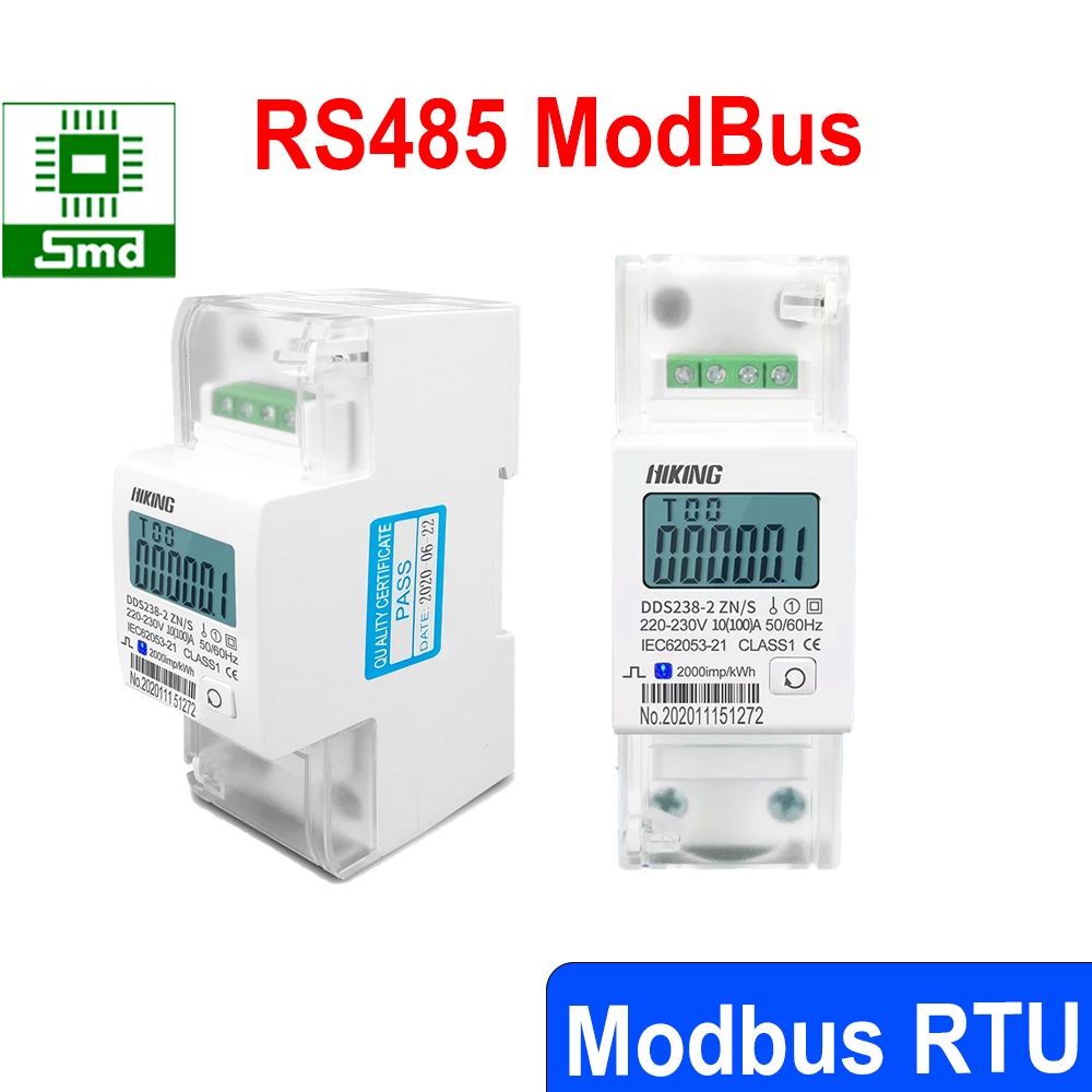 Công tơ điện tử ModBus RTU RS485 1 pha Có Reset HIKING DDS238-2 ZNS, Đo đếm điện năng 2 chiều Quản lý tập trung từ Xa