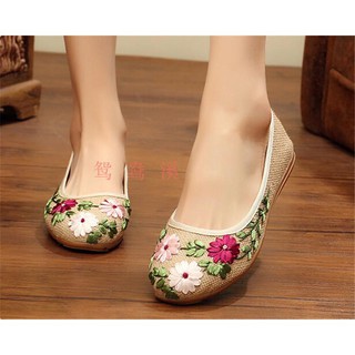 Giày Búp bê thêu hoa thủ công cao cấp