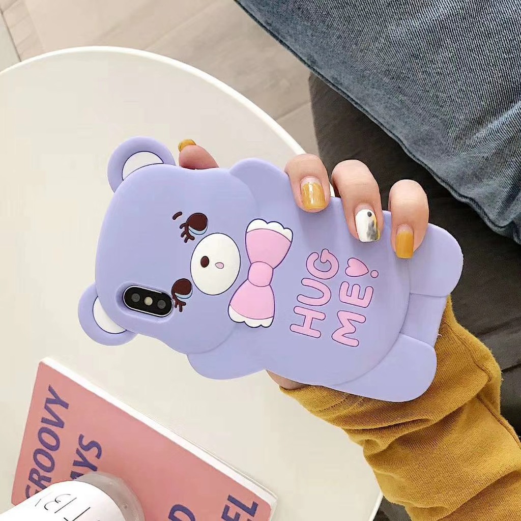 Ốp Điện Thoại Silicone Mềm Họa Tiết Gấu Hoạt Hình Cho Iphone x xs max xr 6 6s 7 8 Plus 11 11 pro max 12 13 pro max
