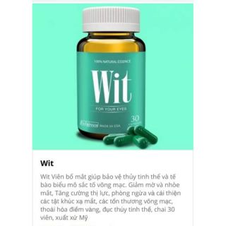 Wit - hàng chính hãng USA, viên uống bổ mắt