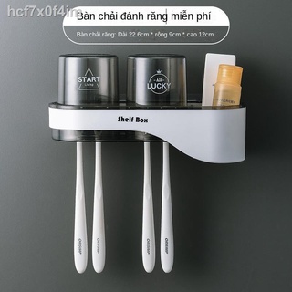 [GIÁ SỐC]❂✶Bàn chải đánh răng cốc treo tường giá đặt nước súc miệng bóp kem tạo tác miễn phí đục lỗ đựng vài