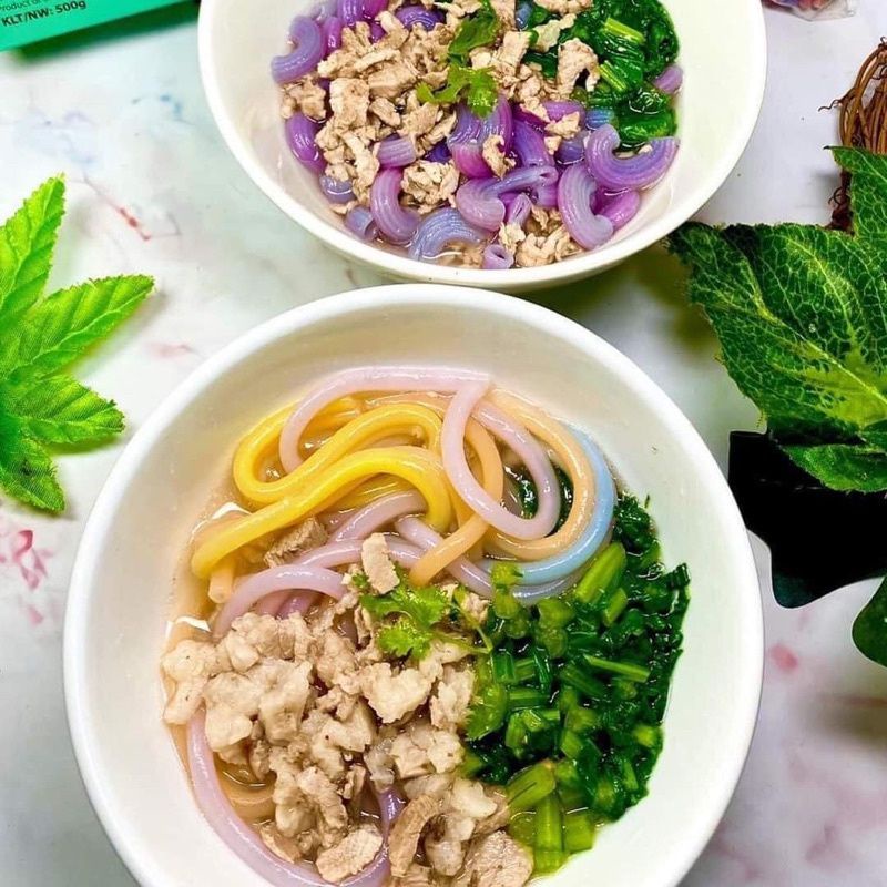 Bánh canh rau củ hữu cơ cho người ăn kiêng, ăn chay, Fuma, bánh canh ống rau củ ngũ sắc