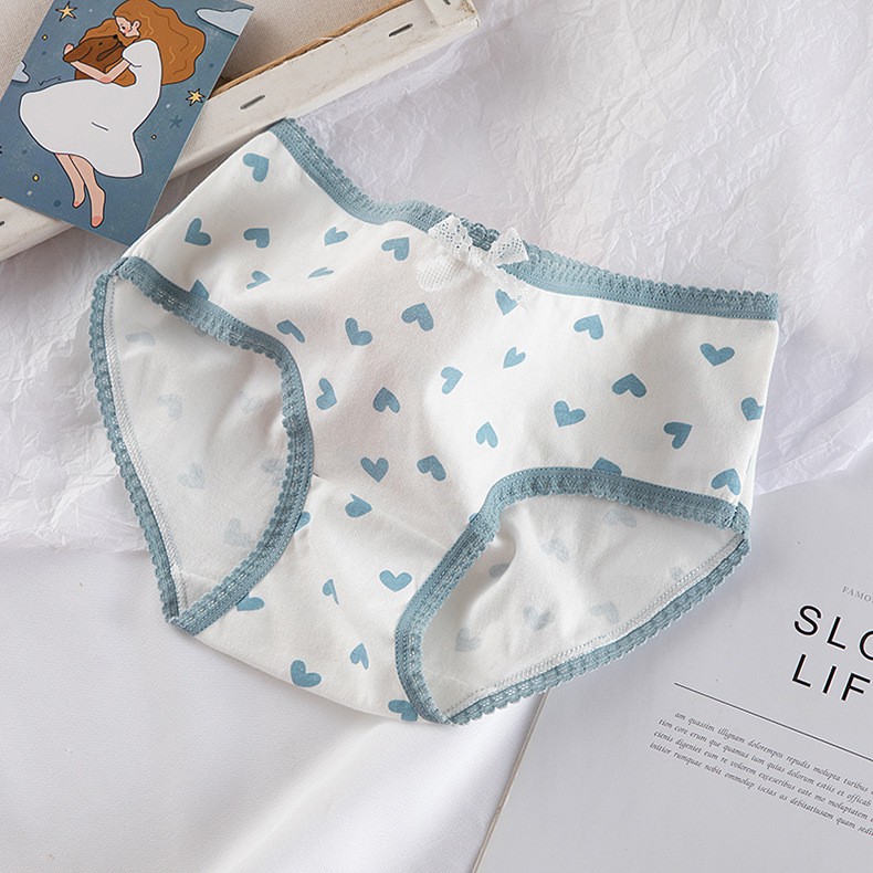 Set 5 quần lót cotton nữ sinh tình yêu trong sáng_NuciFera