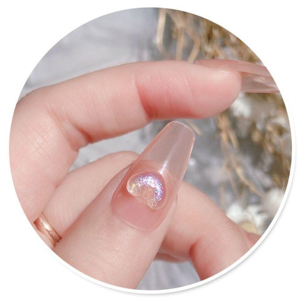 OCEANMAP Phụ Kiện Trang Trí Móng Nghệ Thuật Hình Nơ / Trái Tim Lấp Lánh Xinh Xắn