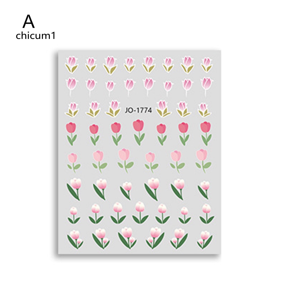 Miếng Dán Trang Trí Móng Tay Hình Hoa Tulip Xinh Xắn