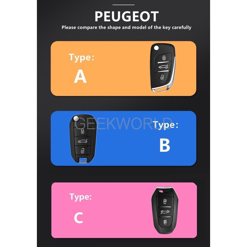 Vỏ bảo vệ chìa khóa xe hơi Peugeot 2008 / 3008 / 4008 / 5008 / 308 / 408 / 508 chất lượng cao