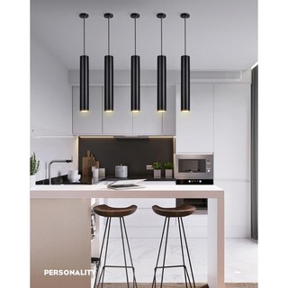 Đèn Thả - Đèn Thả Trần rọi ống bơ CD-204B 5w 60cm ( Đen / Trắng ) Ánh Sáng Vàng