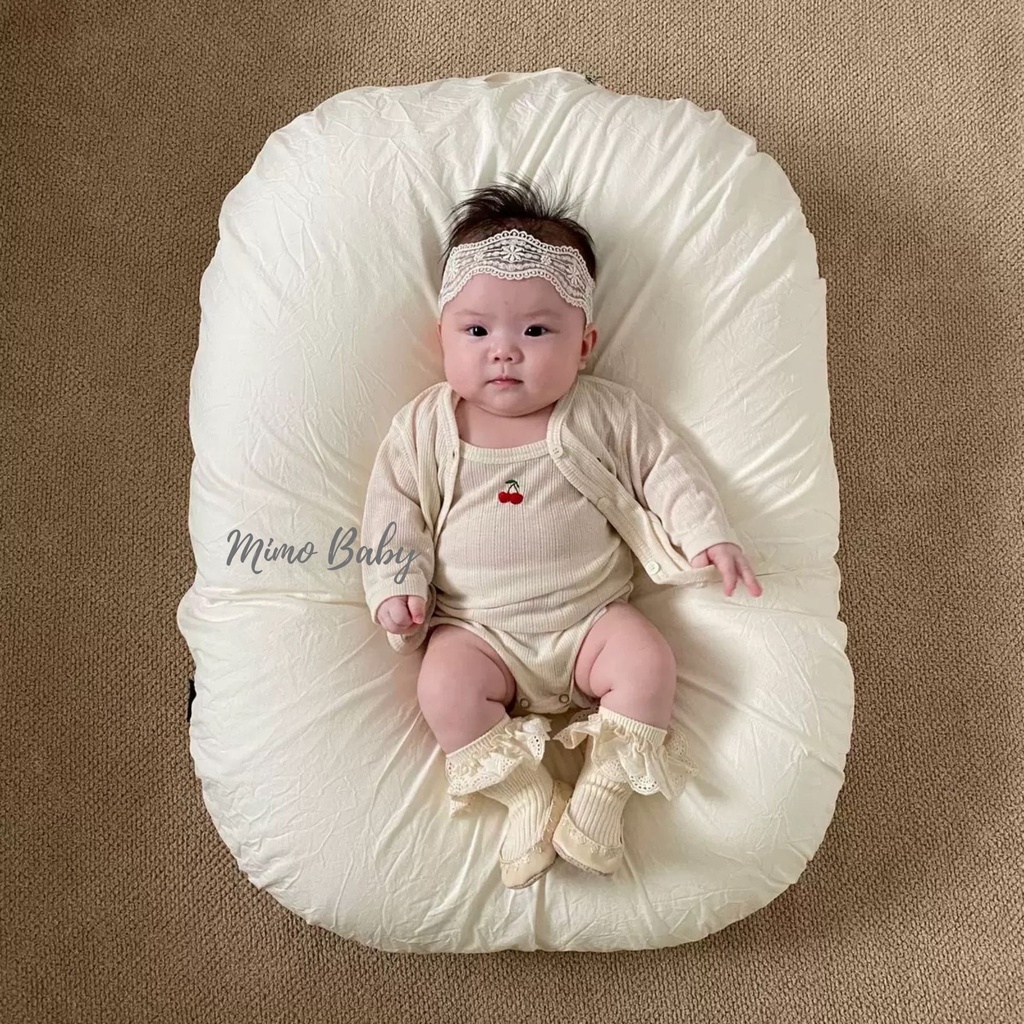 Giày tất tập đi chống trơn trượt viền ren cho bé mimo baby T07