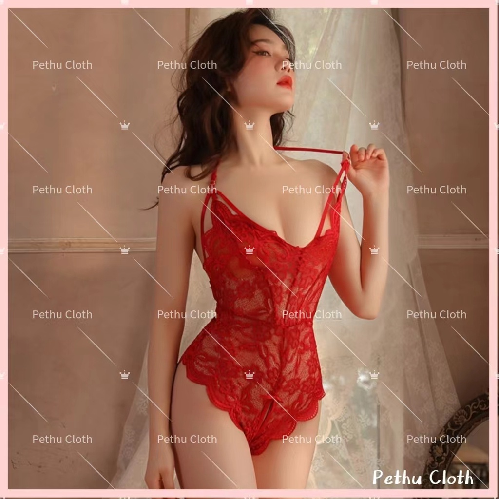 （Q1,HCM) Váy ngủ sexyBodysuit 2 dây xuyên thấu cao cấp Đầm mặc nhà gợi cảm quyến rũ 40-60kg--016