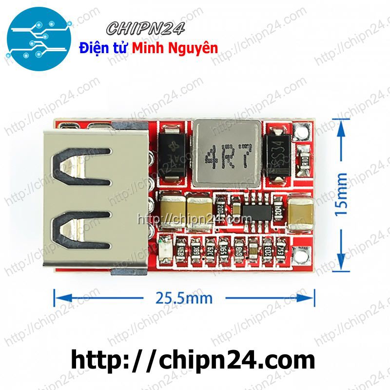 [1 CÁI] Mạch Nguồn Giảm áp DC Mini 5V3A cổng USB