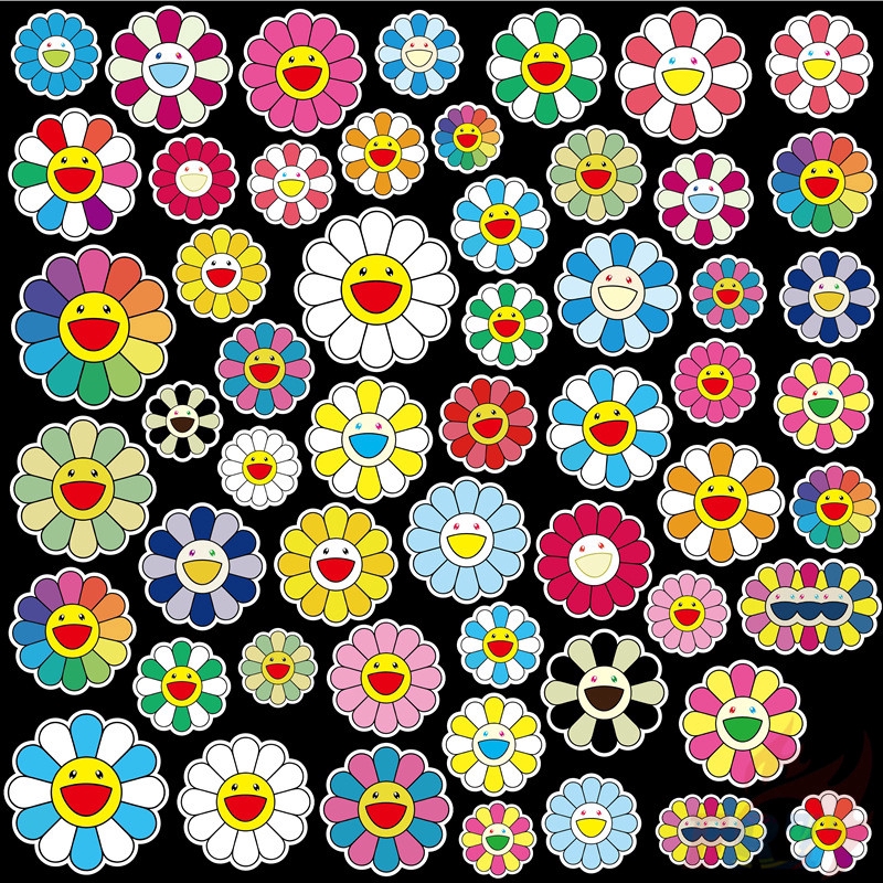 ❉ Murakami Takashi：Fashion Brand Sunflower - Series 02 Stickers ❉ 50Pcs/Set DIY Luggage Laptop Skateboard Decals Doodle Stickers