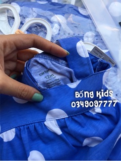 Bộ Hè Bé Gái Chấm Bi Coban