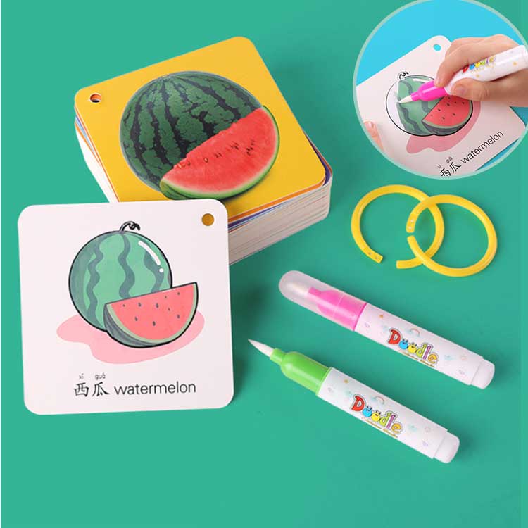 Set 32 Thẻ Tranh Tô Màu Đa Dạng Có Thể Tái Sử Dụng Cho Trẻ Em Vừa Chơi Vừa Học