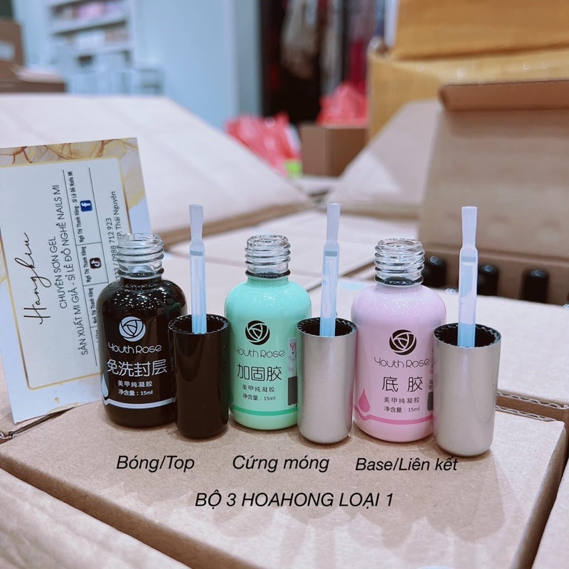 BASE - TOP - CỨNG MÓNG HOA HỒNG LOẠI 1 CHỔI TRONG