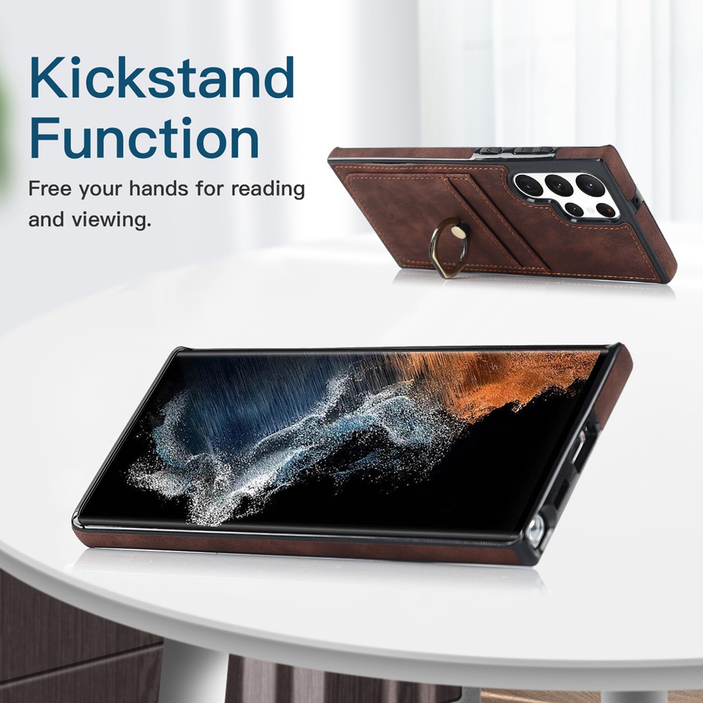 Ốp Điện Thoại Da Có Ngăn Đựng Thẻ Và Giá Đỡ Kim Loại Cho Samsung Galaxy Note 20 Ultra S20 FE Note 10 Plus A12 A13