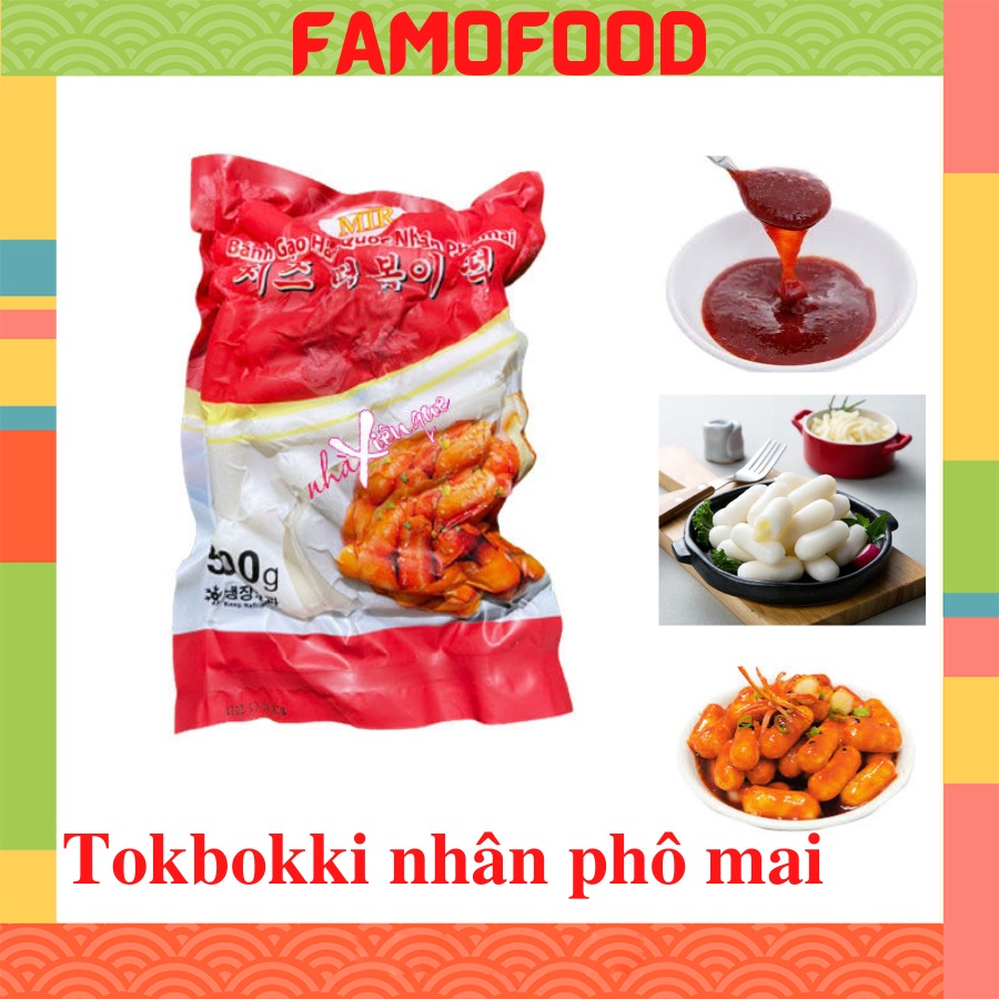 Bánh gạo Tokbokki phô mai Hàn Quốc thơm ngon Famofood 500g