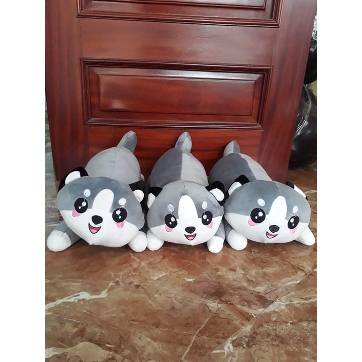 Gấu bông mèo husky thú bông cho bé vải bông mềm mịn co giãn 4 chiều bông gòn 7d trắng tinh khiết TK40