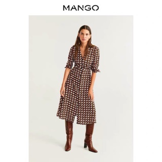 Váy sơ mi xoè cổ v mango
