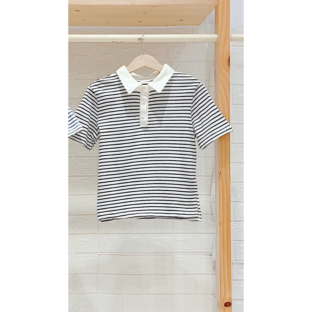 Áo thun polo sọc tay ngắn EGG 79600