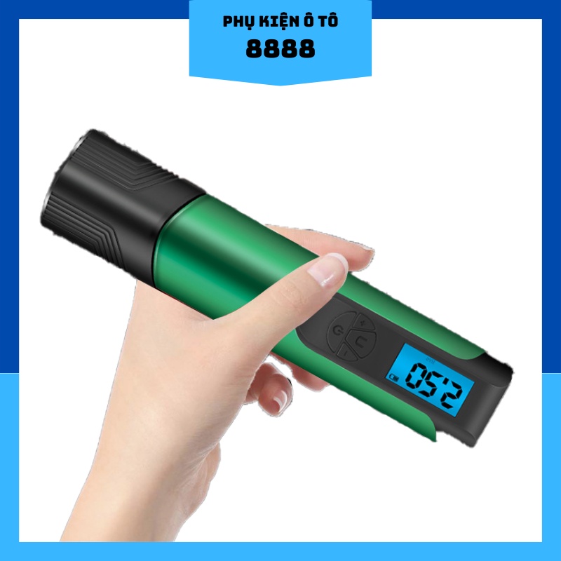 Bơm Lốp Mini 8888 Màu Xanh Lá, Dùng Pin Lithinum, Nhỏ Gọn Tiện Lợi