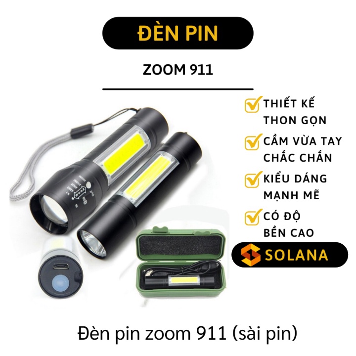 Đèn Pin - Đèn Pin Siêu Sáng Police Mini Có Thể Zoom Xa Gần, Cầm Đi Du Lịch, Dã Ngoại 9286
