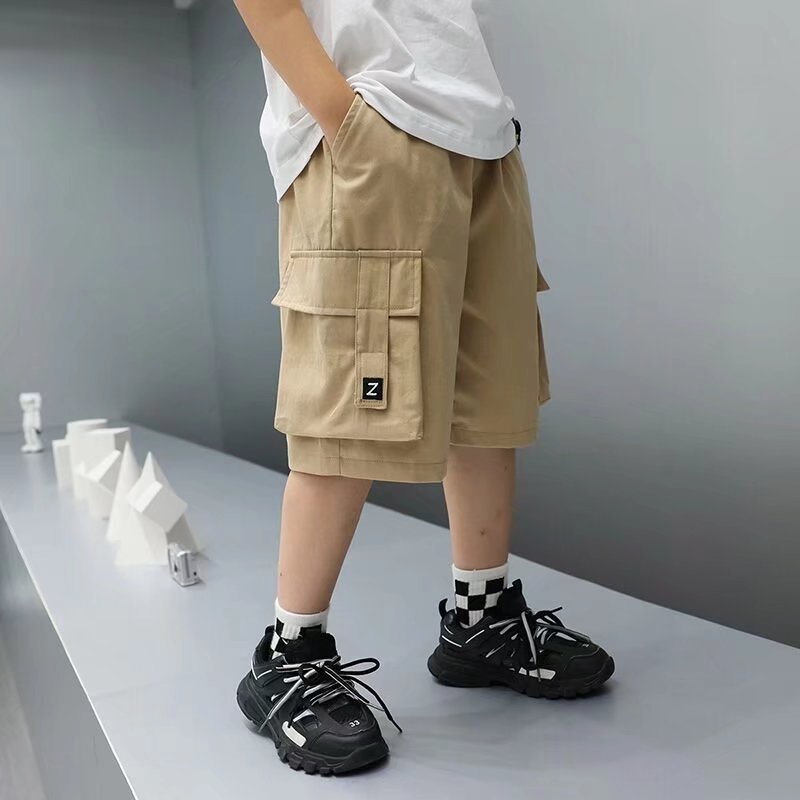 Quần Short Ống Rộng Nhiều Túi Phong Cách Hàn Quốc Dành Cho Bé Trai