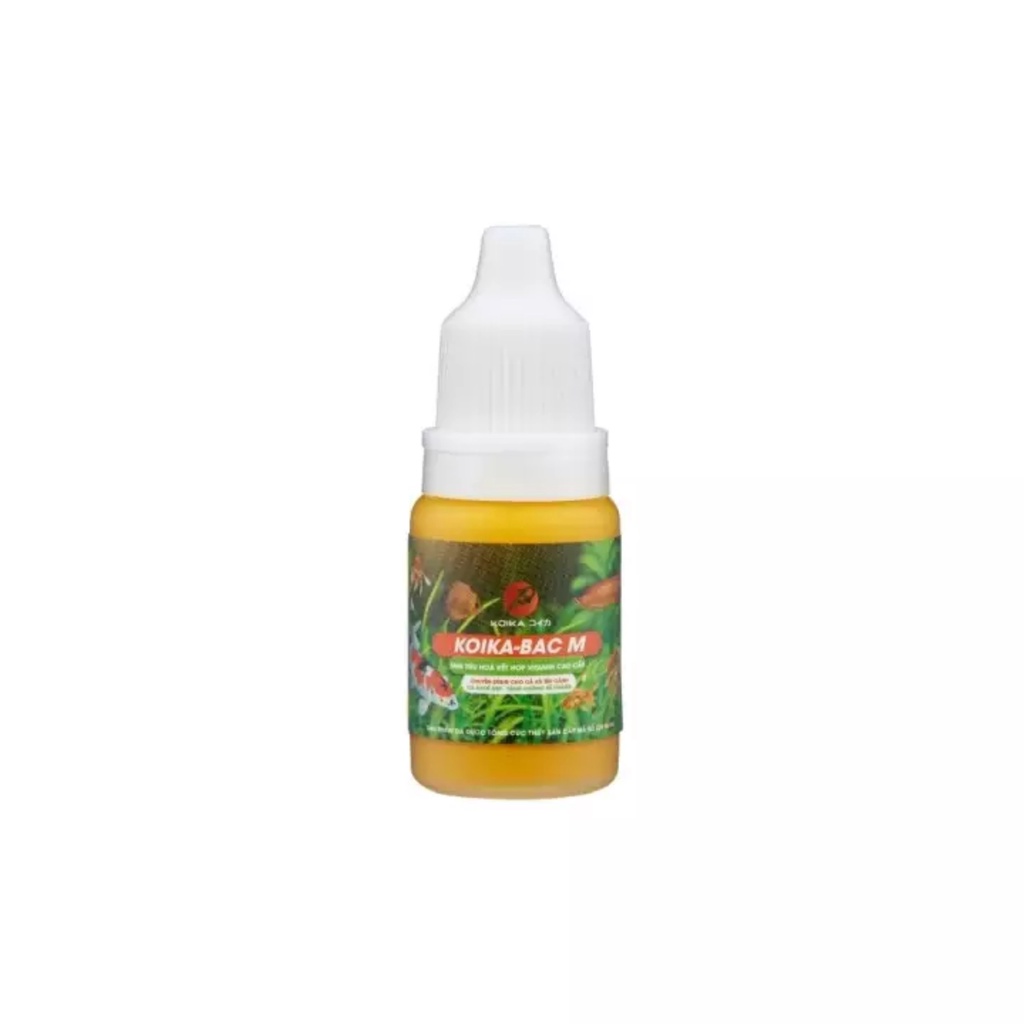 KOIKA-BAC M (chai 10ml), Men tiêu hóa kết hợp vitamin cao cấp giúp cá khỏe đẹp, tăng cường đề kháng