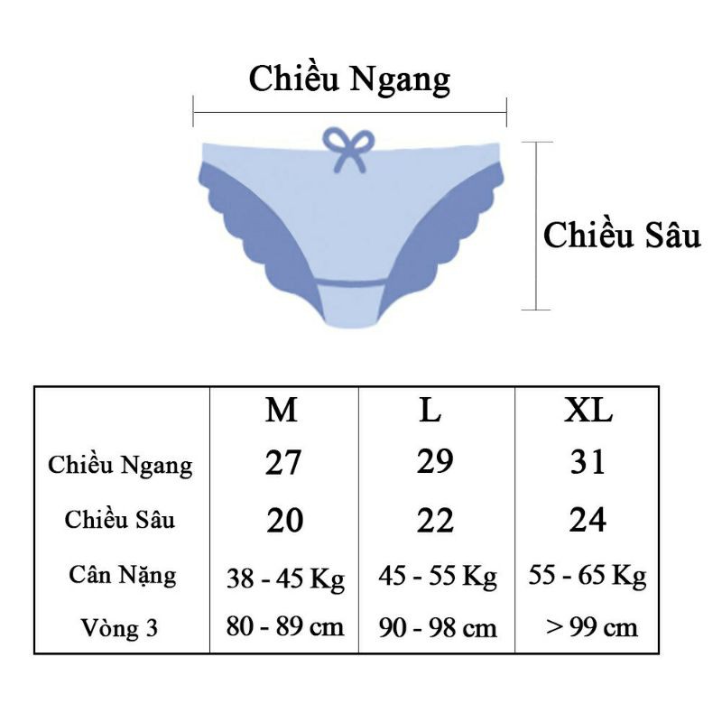 Quần lót nữ Cotton Đính Nơ Gân Tăm Dễ Thương QL32 Biki