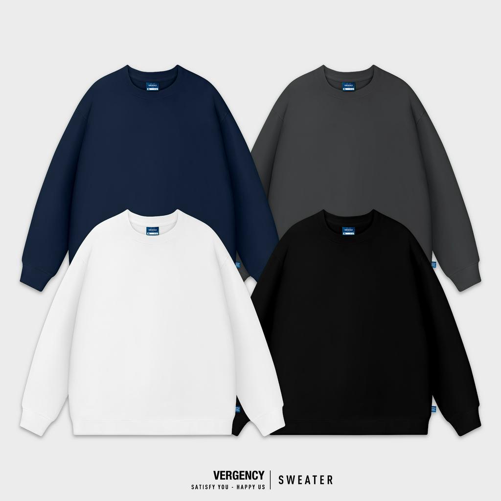 Áo sweater Vergency nam nữ Simple/ Black, white, navy, gray