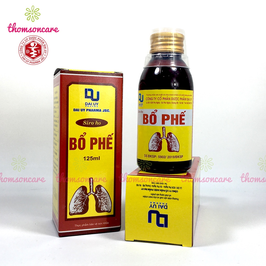 Siro ho bổ phế Đ.Y chai 125ml - Giảm ho, ngứa rát cổ họng, khàn tiếng, bổ phổi từ thảo dược