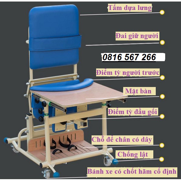 Ghế tập đứng cho trẻ bại não và người tai biến mạch máu não