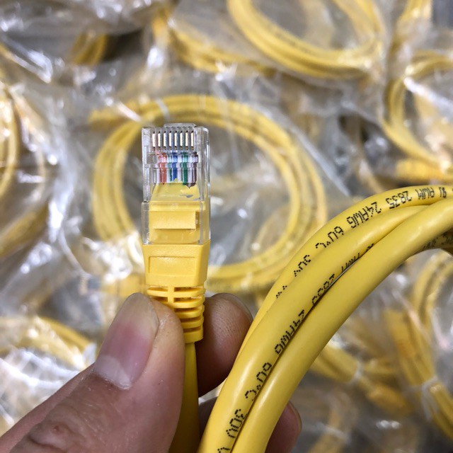 [Mã NOWSHIPVUI2 giảm 25k đơn 50k] Dây mạng CAT5E bấm sẵn 8 lõi dài 1.5m vàng[GIÁ HỦY DIỆT]