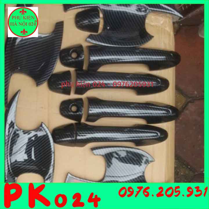 [Vios 2019 2020] Bộ Ốp Tay Nắm Hõm Cửa Vios 2019 2020 Vân Cacbon