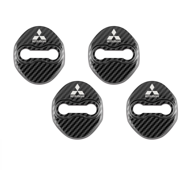 Bộ 4 Miếng Dán Trang Trí Khóa Cửa Xe Hơi Mitsubishi Ralliart Pajero Sport Outlander ASX Lancer EX Eclipse Cross