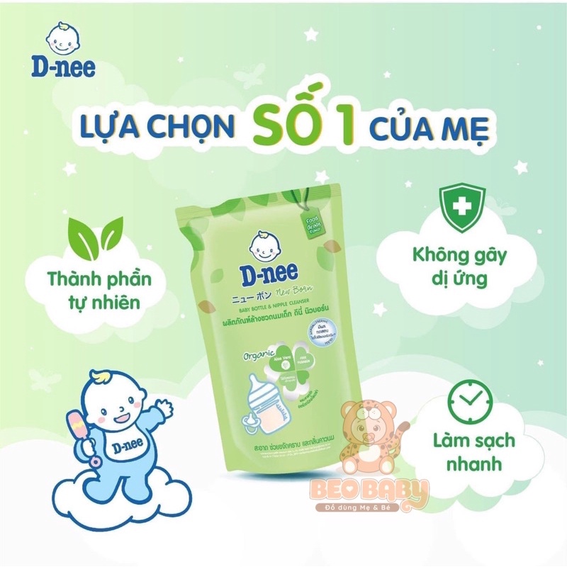 Nước Rửa Bình Sữa Dnee - Dung Dịch Rửa Bình Sữa Và Trái Cây D-nee Chai 500ml Túi 600ml