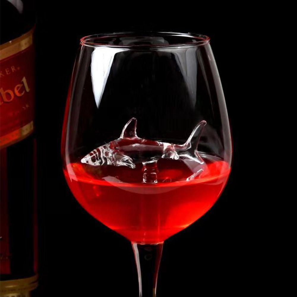 PISTA Ly Thủy Tinh Uống Cocktail Trong Suốt Hình Cá Mập Độc Đáo Kính